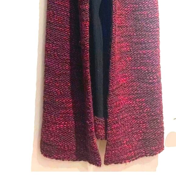 Alice + Olivia ALPACA WOOL Long Cardigan Sz S Red Merlot Maxi Sleeveless $440 - Picture 11 of 17